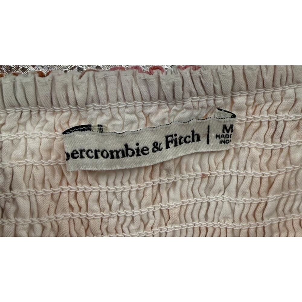 Abercrombie Fitch Emerson Poplin Puff Sleeve Mini Dress Orange Floral Womens M - Picture 2 of 6